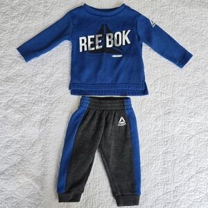 Reebok Baby 2-Piece Sweat Suit Blue Gray 12 Months